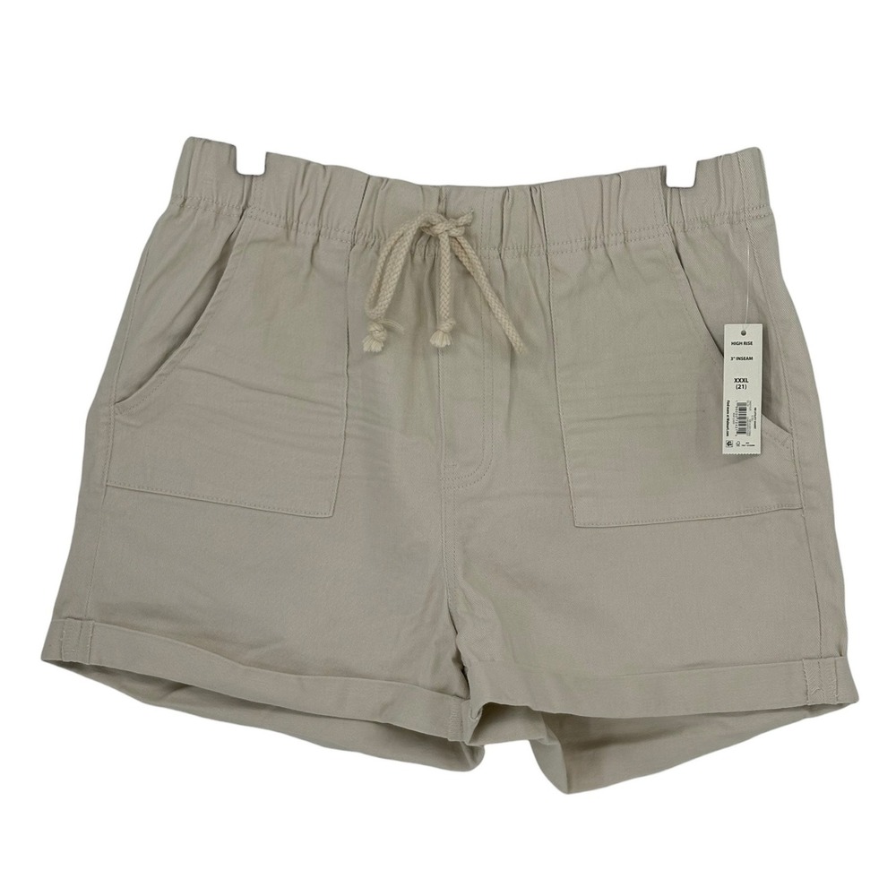 No Boundaries Utility‎ Shorts Ecru High Rise Drawstring XXXL